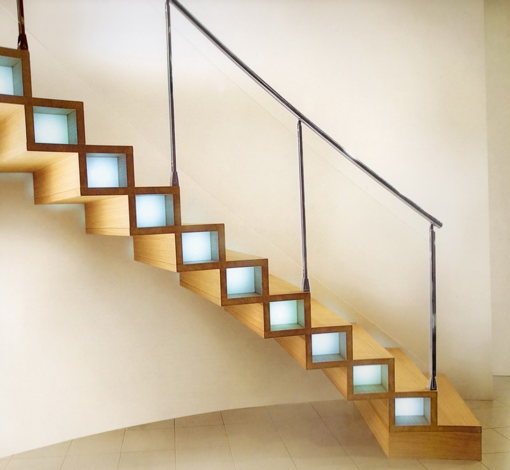 طراحی خلاقانه روشنایی در پله ها
